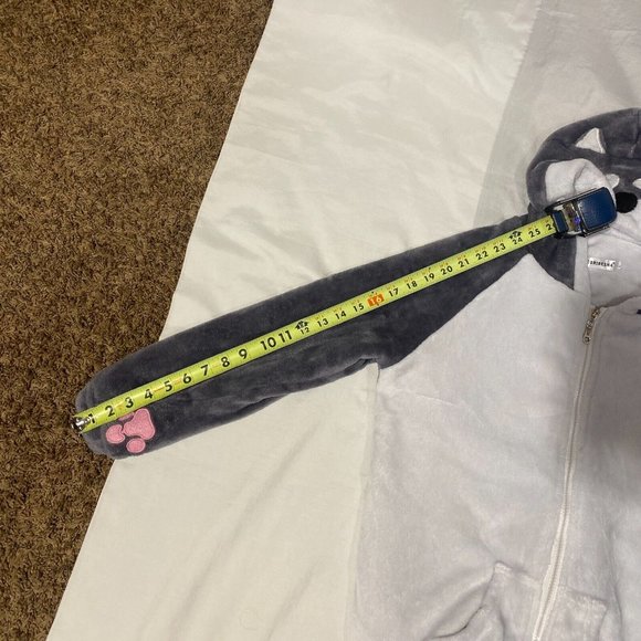 Coriresha Gray & White Shiba Inu Dog Hoodie Sweatshirt Anime Womens Small - Picture 4 of 6